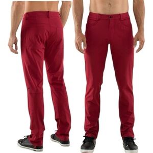 Lululemon Mission Pant II Deepest Cranberry Red Technical Wind Resistant Men 34